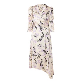 Olene Joe Floral Silk Wrap Dress