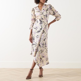 Olene Joe Floral Silk Wrap Dress