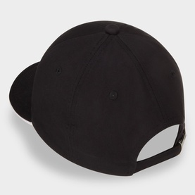 Hugo Boss Bold Logo Baseball Cap in black, rear view showing adjustable back strap and six-panel cotton construction