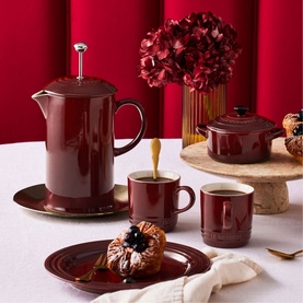 Stoneware Cafetiere With Metal Press 1L