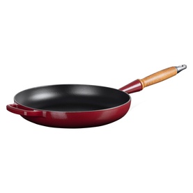 Signature Cast Iron Frying Pan With Wooden Handle 28cm