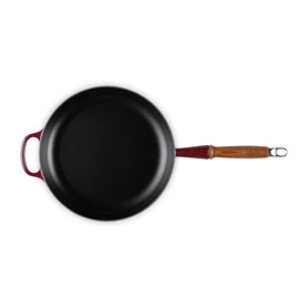 Signature Cast Iron Frying Pan With Wooden Handle 28cm