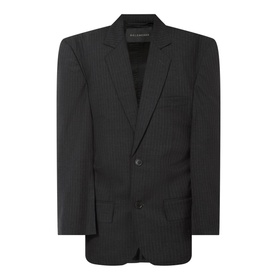 Oversized Single-Breasted Pinstripe Blazer