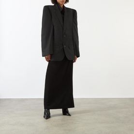 Oversized Single-Breasted Pinstripe Blazer