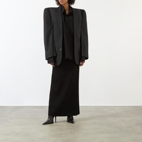 Oversized Single-Breasted Pinstripe Blazer