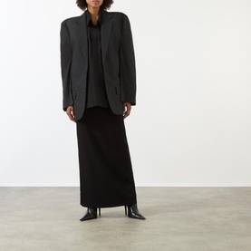 Oversized Single-Breasted Pinstripe Blazer