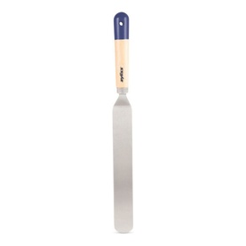 Zyliss Angled Palette Knife with 22.5cm stainless steel blade and wooden handle with blue riveted end, for icing cakes