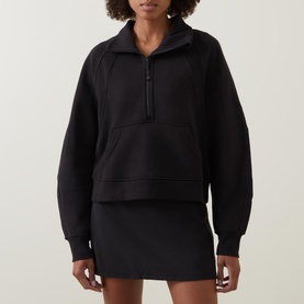 Scuba Oversized Funnel-Neck Half Zip Sweatshirt