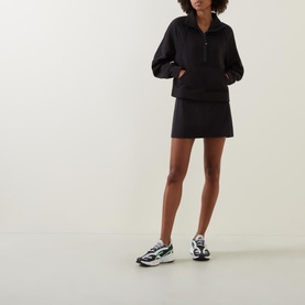 Scuba Oversized Funnel-Neck Half Zip Sweatshirt