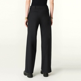 Pistachio Wide-Leg Pinstripe Trousers