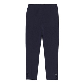 Mint Velvet Slim-Leg Tailored Trousers in blue, ankle grazer length with slim silhouette and split hems with double button fastening