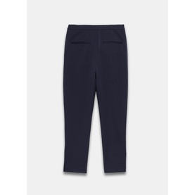 Mint Velvet Slim-Leg Tailored Trousers in blue, ankle grazer length with pleated seam front, slim silhouette and split hems
