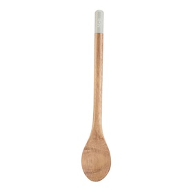Mary Berry Wooden Spoon 24cm in brown acacia wood with white-dipped handle tip, oval bowl head