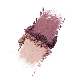 Clinique All About Shadow Duo Eyeshadow in Jammin, 2.2g &mdash; crushed swatch showing deep plum, mauve and nude shades