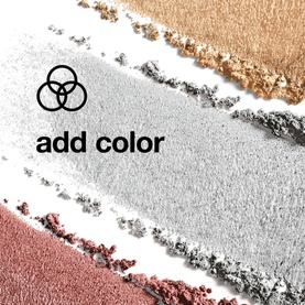 Clinique All About Shadow Single Eyeshadow swatches in Nude Rose, silver and gold tones on white background with brand logo
