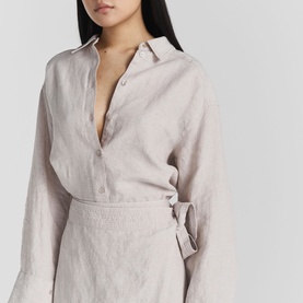 Vivienne High-Rise Linen Wrap Skirt
