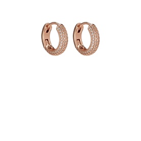 Kate Spade Pav&eacute; Huggies Earrings in rose gold with cubic zirconia paving and lever fastening, huggie hoop style