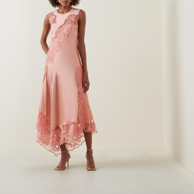 Kaia Lace-Detail Silk Dress