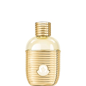 Moncler Sunrise Pour Femme Eau de Parfum 60ml in ribbed gold bottle with branded cap