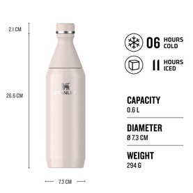 The Rose Quartz All Day Slim Bottle 0.6L