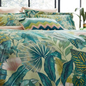 Floreana Oxford Pillowcase Fig Leaf & Coral