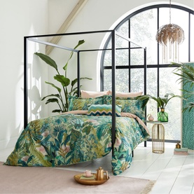 Floreana Cushion Fig Leaf & Coral