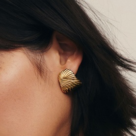 Wavy Ridge Ripple Earrings