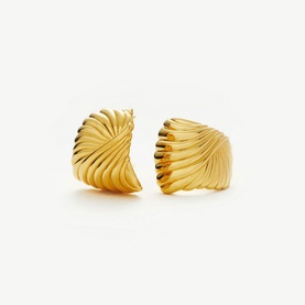 Wavy Ridge Ripple Earrings