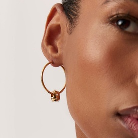 Abacus Nugget Charm Medium Hoop Earrings