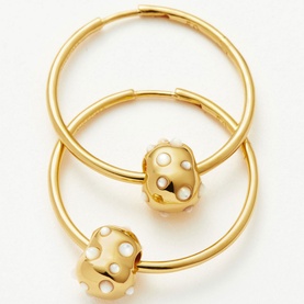 Abacus Nugget Charm Medium Hoop Earrings