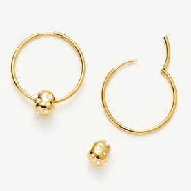 Abacus Nugget Charm Medium Hoop Earrings