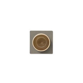 Lind DNA Square Nupo Coaster in Flint Grey, square shape with curved edges and suede-like leather finish, top-down view
