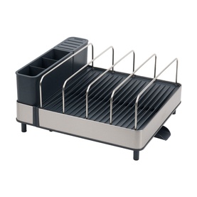 Extend Max Steel High-Capacity Expanding Cookware Dish Rack With Draining Spout
