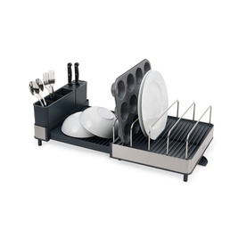 Extend Max Steel High-Capacity Expanding Cookware Dish Rack With Draining Spout