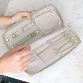 Jewellery Roll Sage Green
