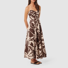 Vayda Printed Linen Sun Dress