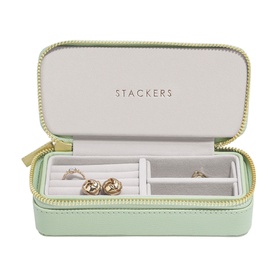 Medium Zipped Jewellery Box Sage Green