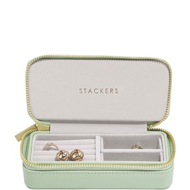 Medium Zipped Jewellery Box Sage Green