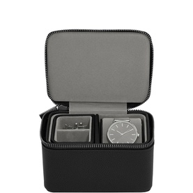 Pebble Black Watch & Cufflink Box