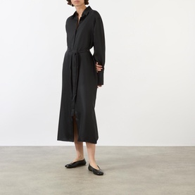 Open Back Silk Wrap Dress