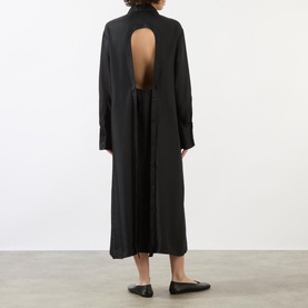 Open Back Silk Wrap Dress