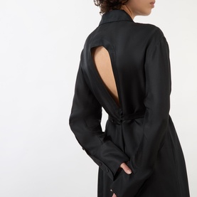 Open Back Silk Wrap Dress