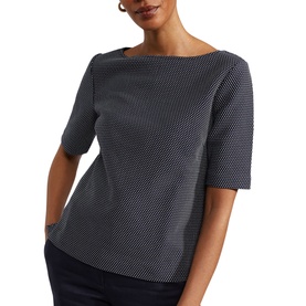 Nyla Textured Polka-Dot Top