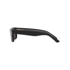 Balenciaga Rectangle Sunglasses 6E000345 in grey acetate, side profile view showing temple arm detail