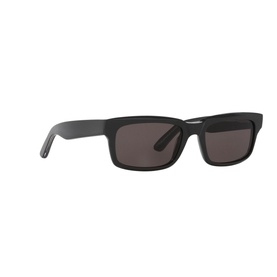 Balenciaga Rectangle Sunglasses 6E000345 in grey acetate frame with dark tinted lenses, angular silhouette, three-quarter view