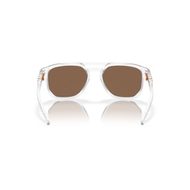 Oakley Latch Beta Introspect Collection OO9436 sunglasses, rear view showing white O_matter frame with rose gold temple hinges