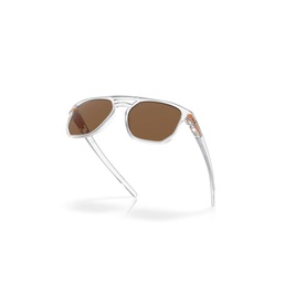 Oakley Latch Beta Introspect Collection OO9436 sunglasses in white O_matter frame with bronze lenses, angled rear view