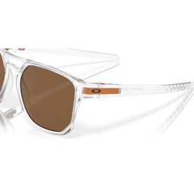 Oakley Latch Beta Introspect Collection OO9436 sunglasses in white O_matter frame with amber lenses and orange temple accents