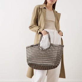 Nantucket Woven Leather Tote Bag