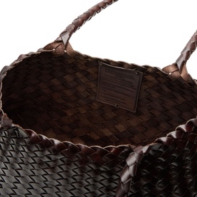 Santa Croce Small Woven Leather Tote Bag